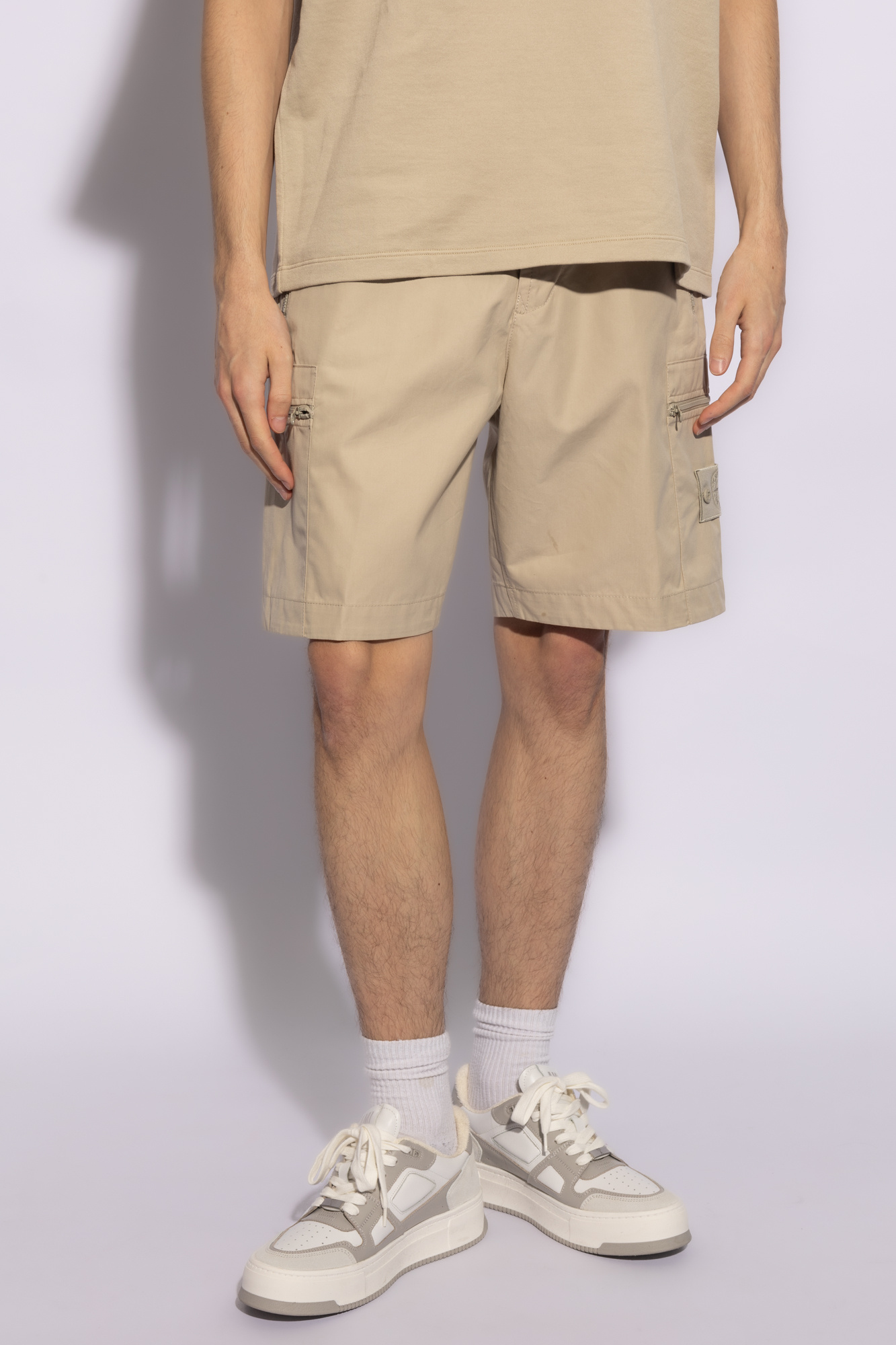 Stone island best sale beige cargo shorts